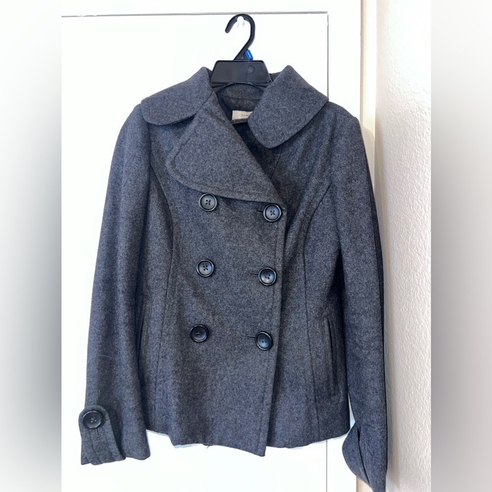 Gray Wool Blend Pea Coat Size Medium - Old Navy - Picture 2 of 7